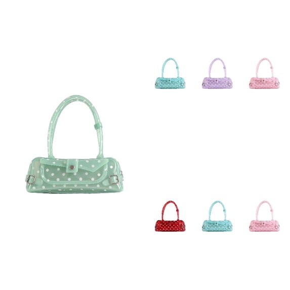 Women Polka Dot Jelly Shoulder Handbag, Mini Baguette Underarm Purse, Lightweight Waterproof Casual Small Handbag for Daily Shopping Dating Street Wear Multiple Candy Colors