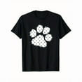 thumbnail image 1 of Women Polka Dot Paw Print Graphic Tee Shirt Pet Month Fashion Casual Tops Short Sleeve Crew Neck Black S-5XL, 1 of 5