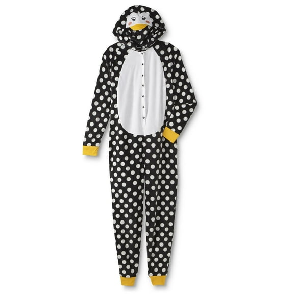 Women Polka Dot Penguin Bird Birdie Union Suit Blanket Sleeper Pajama X-Large