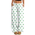 thumbnail image 1 of Women Polka Dot Sweatpants Drawstring Elastic Waist Baggy Barrel Leg Joggers with Pockets Casual Lounge Pants, 1 of 5