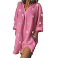 thumbnail image 1 of Women Polka Dot Tunic Blouse Shirt Summer Plus Size Swimsuit Beach Cover Up Shirt Bikini Beachwear Bathing Suit Beach Dress, 1 of 2