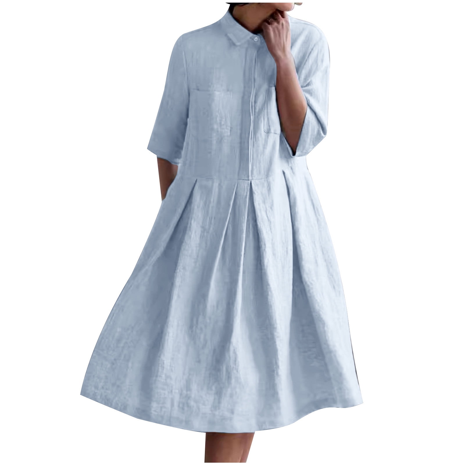Button Up Collared Polo Knit Short Dress