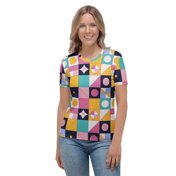 Women Poly-Span T-Shirt with Abstract Pattern Print 5