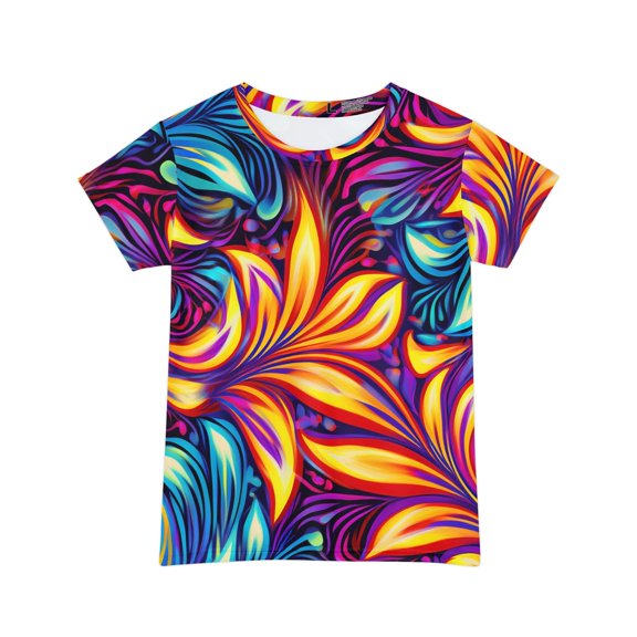 Women Poly Span T-Shirt with Floral Print