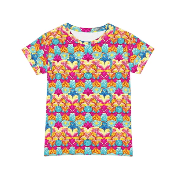 Women Poly Span T-Shirt with Floral Print