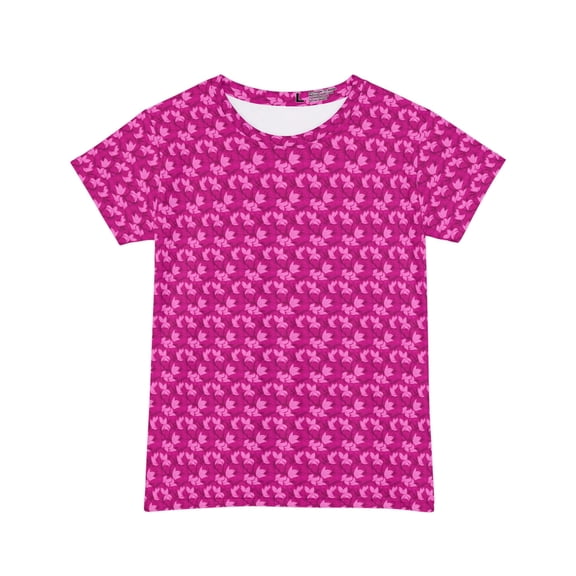 Women Poly Span T-Shirt with Floral Print