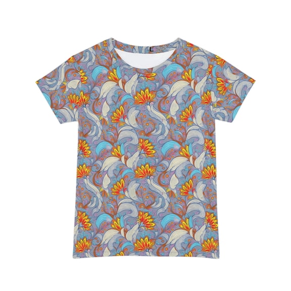 Women Poly Span T-Shirt with Floral Print