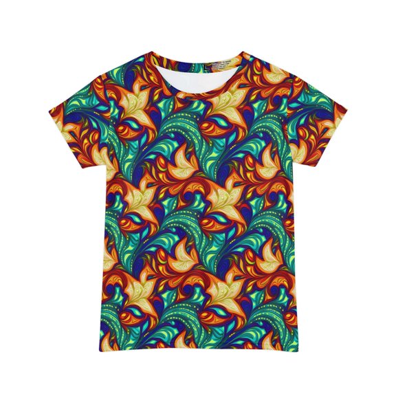 Women Poly Span T-Shirt with Floral Print
