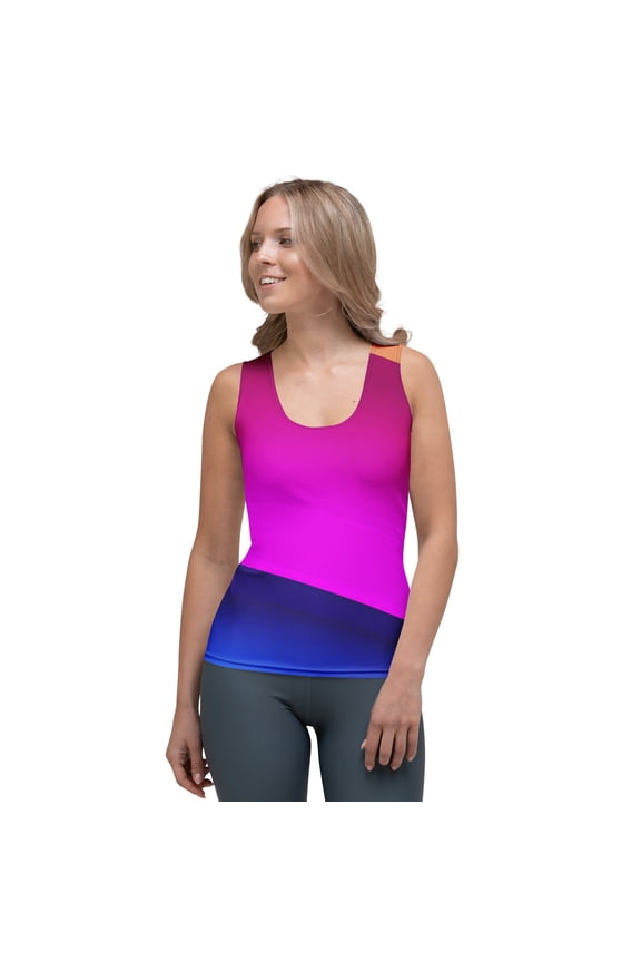Women Poly Span Tank Top with Abstract Print Design 2