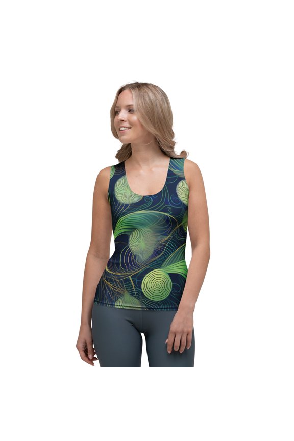 Women Poly Span Tank Top with Abstract Print Design 34