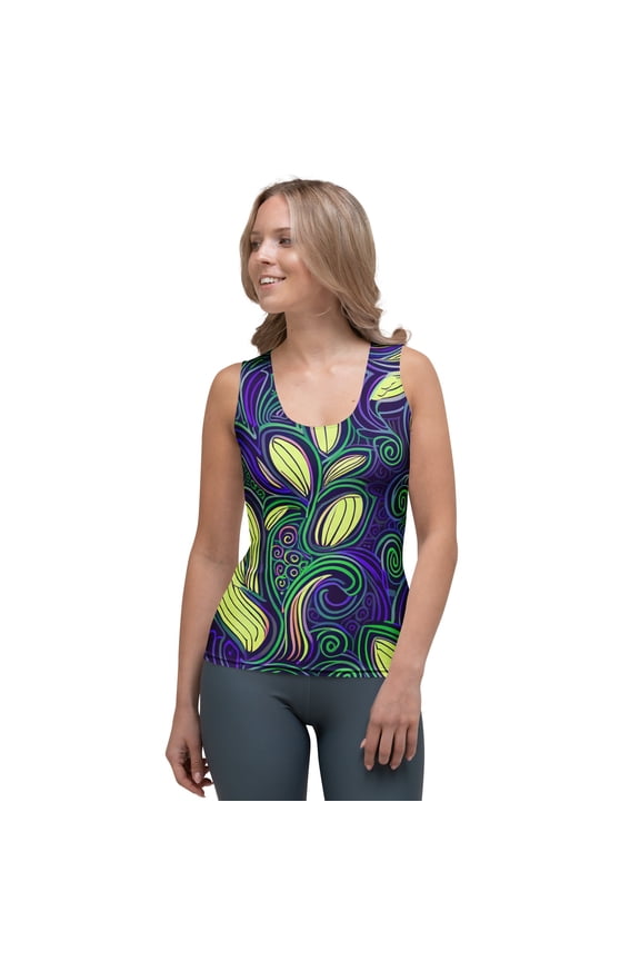 Women Poly Span Tank Top with Abstract Print Design 36