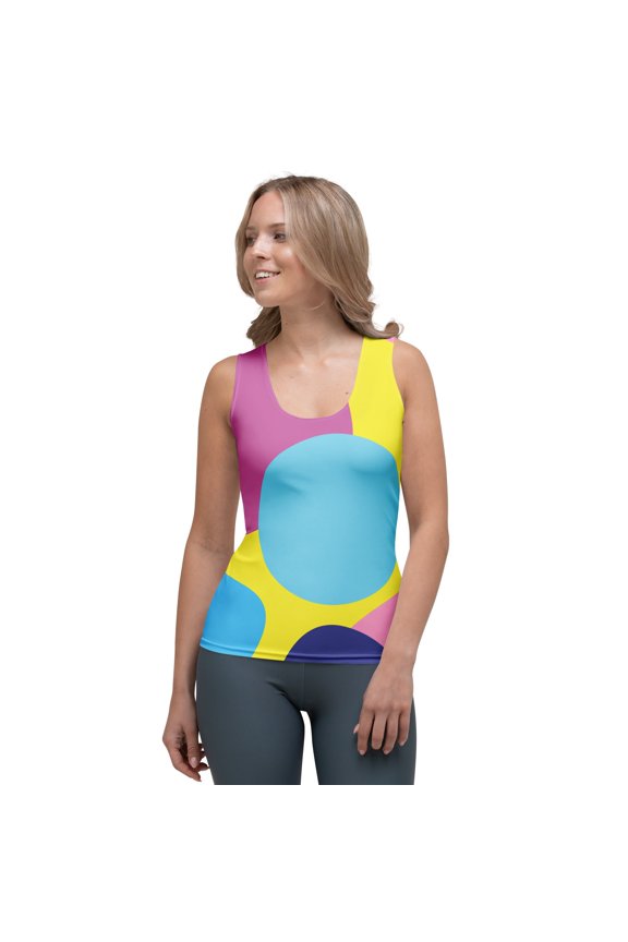 Women Poly Span Tank Top with Abstract Print Design 43
