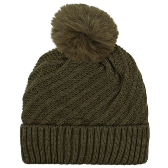 Women Pom Pom Beanies Hat, Winter Hats for Women Cold Weather Warm Knit.