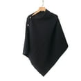 thumbnail image 1 of Women Poncho Sweater Slimming Fit Cropped Versatile Shawl Soft Knit Wraps Cowl Neck Short Tops Black One Size, 1 of 2