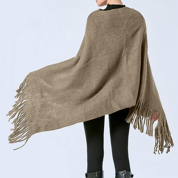 Women Poncho Sweater V Neck Solid Knit Pullover Cape Lightweight Shawl Elegant Wrap With Fringes For Women Dress Shawls for Women Scarfs Shorts Christmas Scarf Top Bridal Shawl Lace Winter Coat for