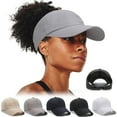 thumbnail image 1 of Women Ponytail Backless Cap Mesh Curly Hair Baseball Cap Adjustable Running Hats Trucker Hat Quick Drying Hat, 1 of 2