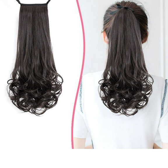 BLE Women Ponytail Pony Wigs Fake Ponytail Large Wave Medium Wig A3 Length N6G7