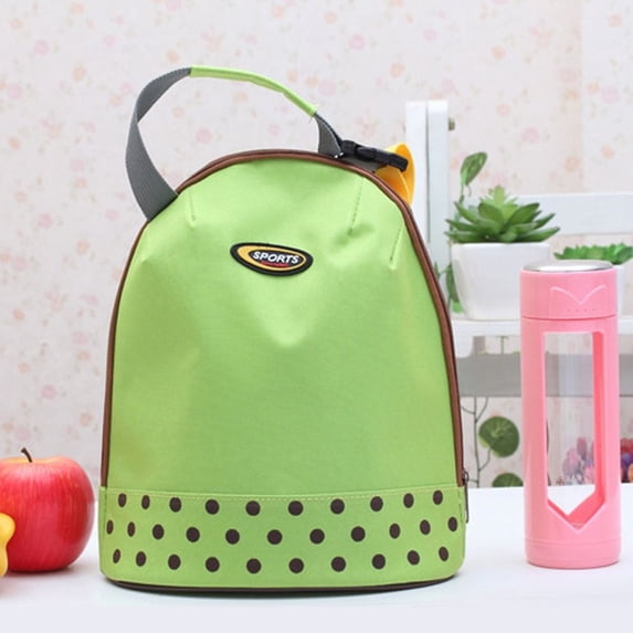Women Portable Ice Pack Solid Color Food Bag Fridge Bag Thermal Insulated Bag Lunch Box Tote Cooler Handbags GREEN