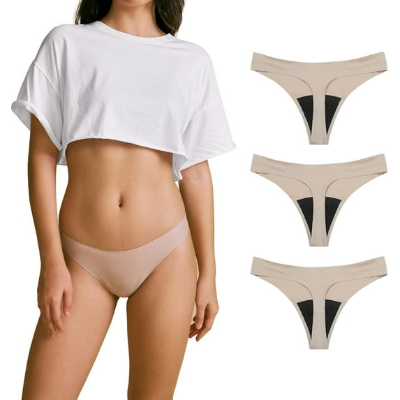 Women Postpartum Period Thongs 4 Layers Leakproof Underwear Panties for teen ladies Multipack