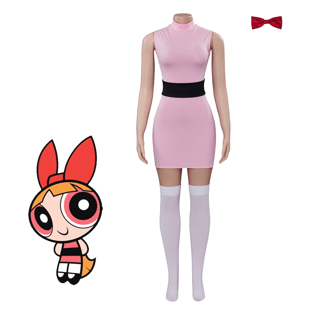 Women Powerpuff Girls Dress Set Blossom Buttercup Bubbles Dress With ...