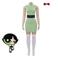 thumbnail image 1 of Women Powerpuff Girls Dress Set Blossom Buttercup Bubbles Dress With Belt Set Halloween Fancy Dress, 1 of 6