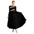 thumbnail image 1 of Women Praise Dance Dress Liturgical Long Sleeve Church Dancewear Metallic Costume Fit Full, 1 of 6