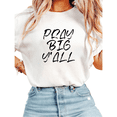 thumbnail image 1 of Women Pray Big Yall Graphic Simple Minimalist Tee Christian Religious T Shirt Top Soft Short Sleeve Round Neck White S-5XL, 1 of 4