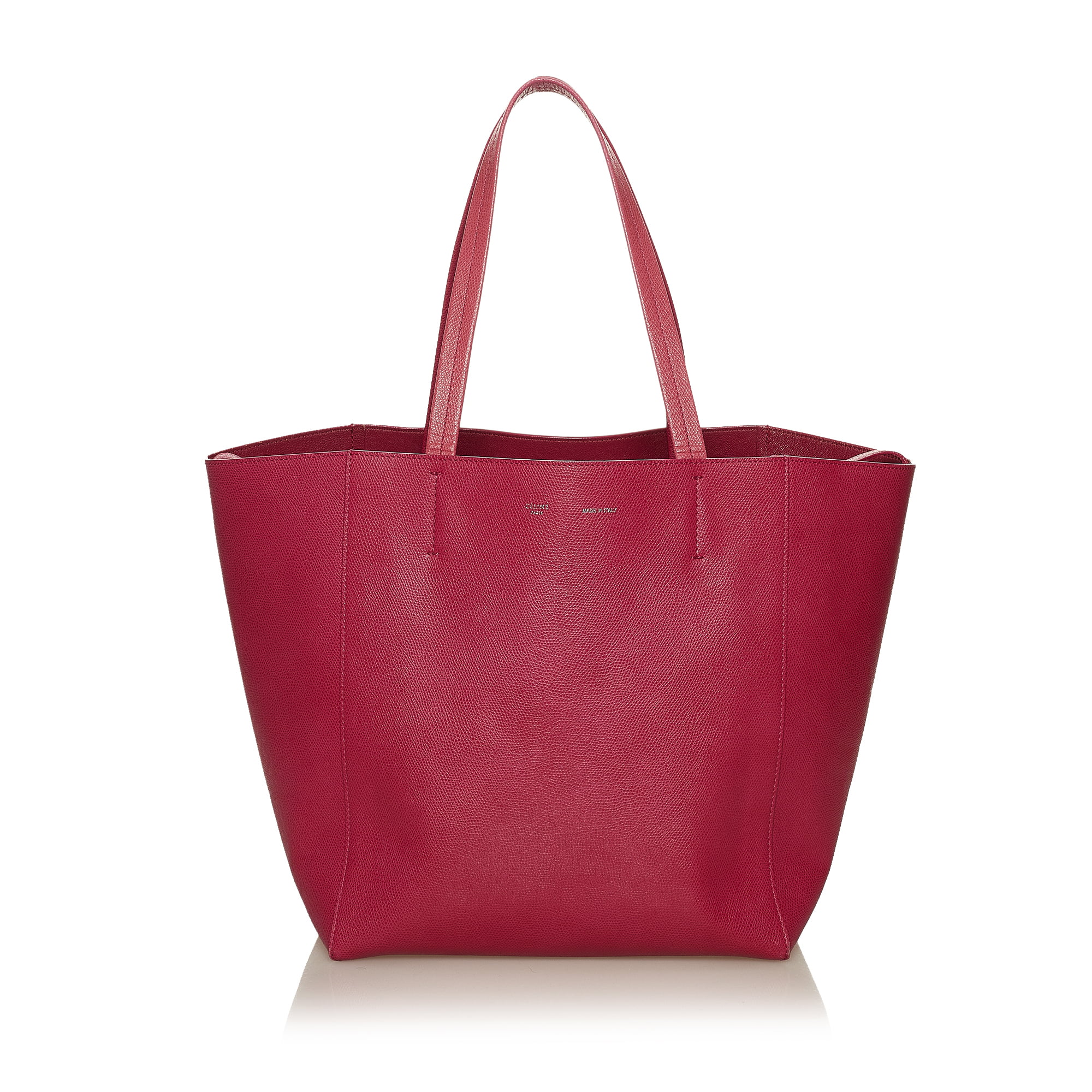 Women Pre-Owned Authenticated Celine Horizontal Cabas Tote Bag Calf Leather  Red 