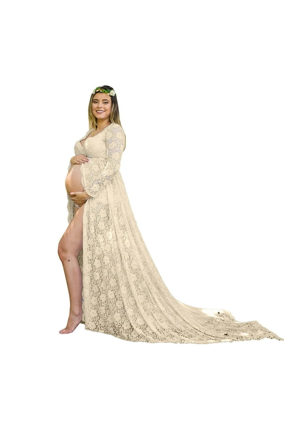 Women Pregnants Maternity Photography Props Short Sleeve Solid Dress