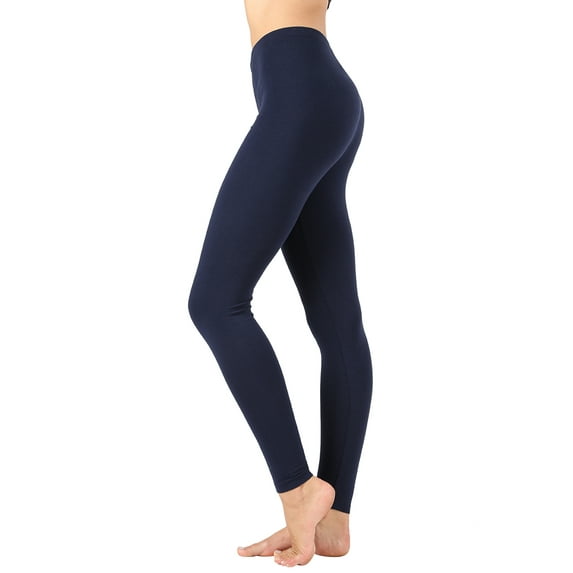 Women Premium Cotton High Waist Full Length Leggings (Single & Multi-Packs Available)