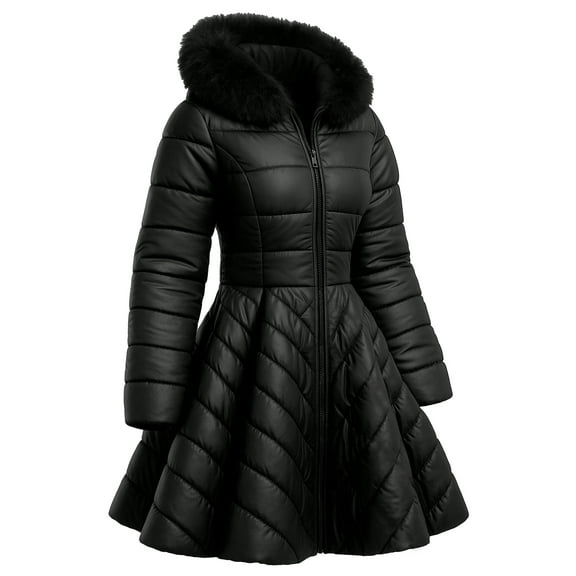 Women Premium Lightweight Winter Puffer Jacket Quilted Down Black Jacket-S