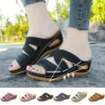 thumbnail image 1 of Women Premium Orthopedic Sandal with Arch Support Summer Casual Open Toe Sandals Vintage Anti-Slip Breathable Slipper, 1 of 5