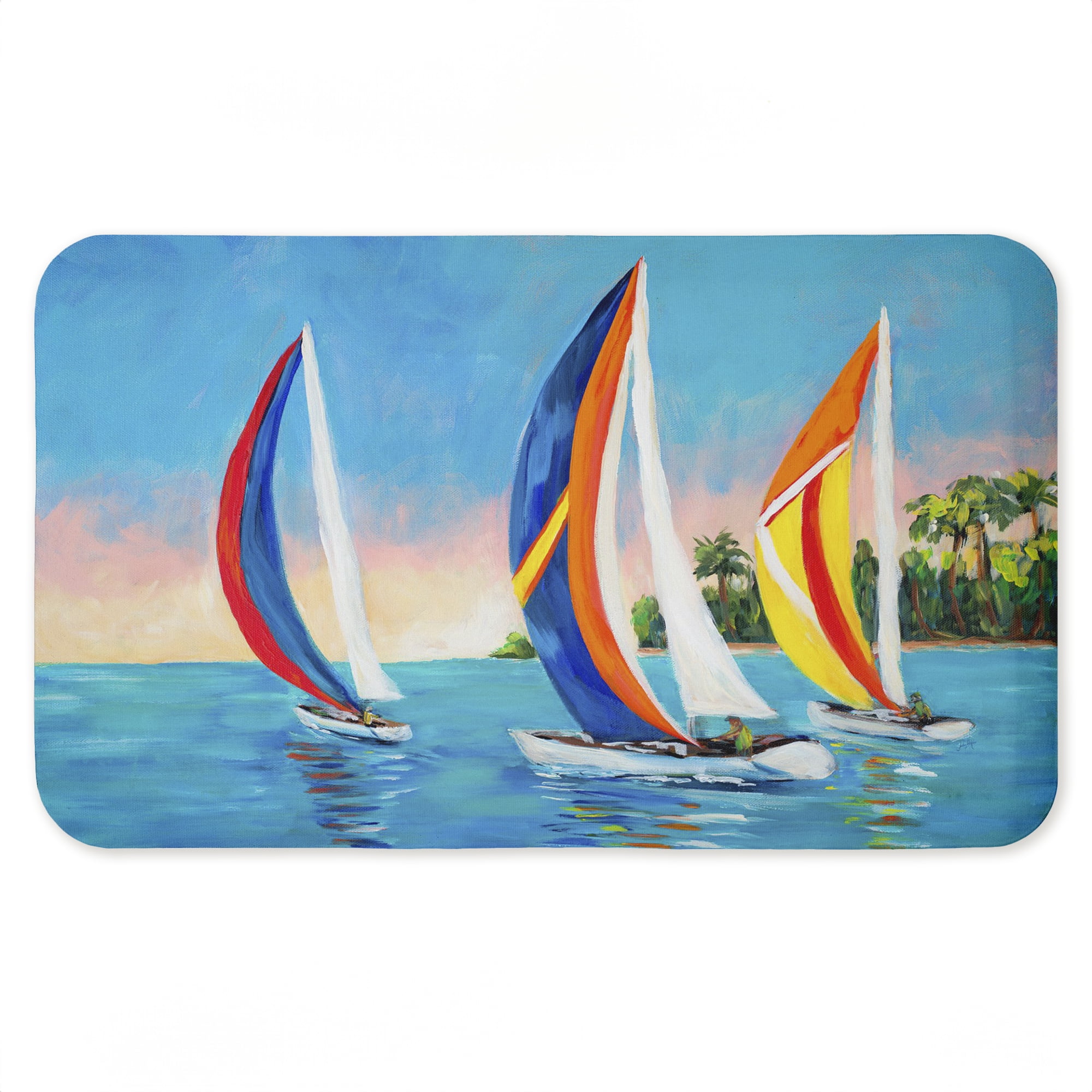 Stupell Industries Morning Sails on Sea Printed Anti-Fatigue Floor Mat, design by Julie DeRice