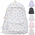 thumbnail image 1 of Women Preppy Y2k Aesthetic Corduroy Backpack Laptop Backpack Cute Coquette Bow College Daypack, 1 of 6