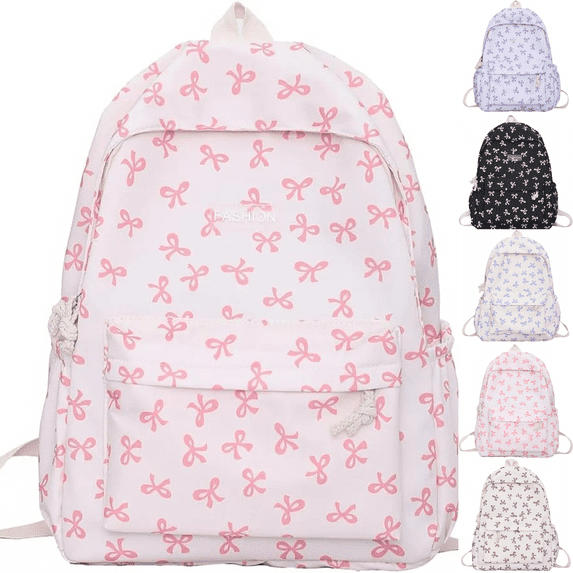 Women Preppy Y2k Aesthetic Corduroy Backpack Laptop Backpack Cute Coquette Bow College Daypack