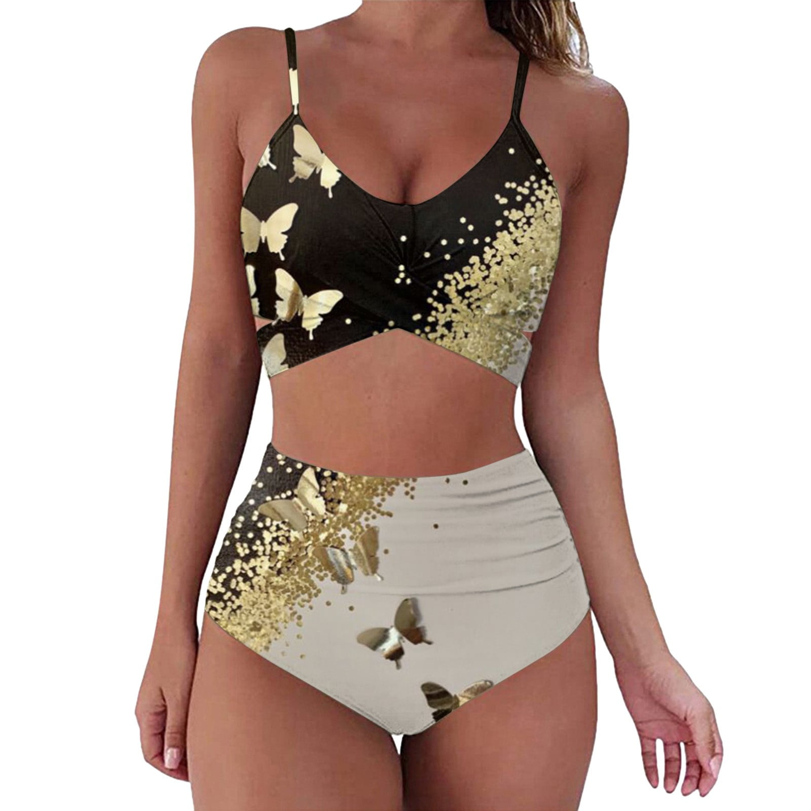 Women's Fashion Print Swimsuit Two Piece Set