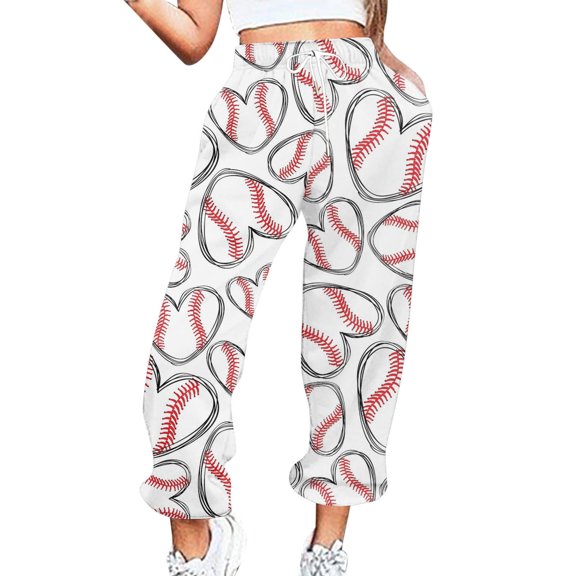 Women Print Bottom Sweatpants Pockets High Waist Sporty Gym Athletic Fit Jogger Pants Trousers Women Pants Casual High Waist High Waist Pants for Women Casual Sweat Pants Women Casual Business Casual