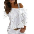 thumbnail image 1 of Women Print Shirt Long Sleeve Sweatshirt Loose Pullover Top, 1 of 5