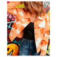 thumbnail image 1 of Women Printed Denim Jacket, Casual Button‑Down Short Layering Coat for Spring & Autumn, 1 of 2