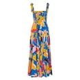 thumbnail image 1 of Women Printed Slip Dress, Adults Summer Sleeveless Tie Up Boat Neck Maxi One-piece, 1 of 10