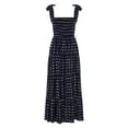 thumbnail image 1 of Women Printed Slip Dress, Adults Summer Sleeveless Tie Up Boat Neck Maxi One-piece, 1 of 10