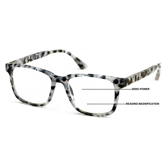 Women Progressive Reading Glasses No Line Clear on Top Bifocals Reader - Marble Print ZT118 +1.50
