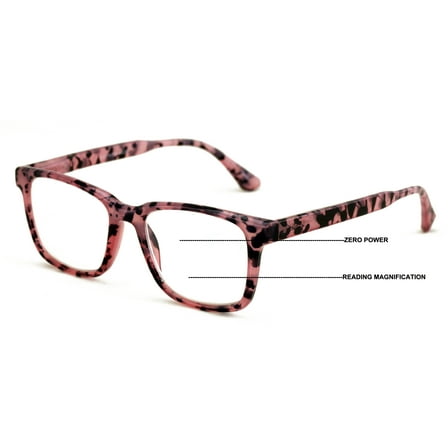 Women Progressive Reading Glasses No Line Clear on Top Bifocals Reader - Marble Print ZT118 +2.00
