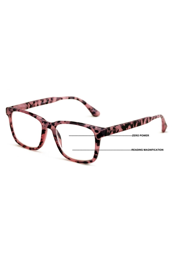 Women Progressive Reading Glasses No Line Clear on Top Bifocals Reader - Marble Print ZT118 +2.00