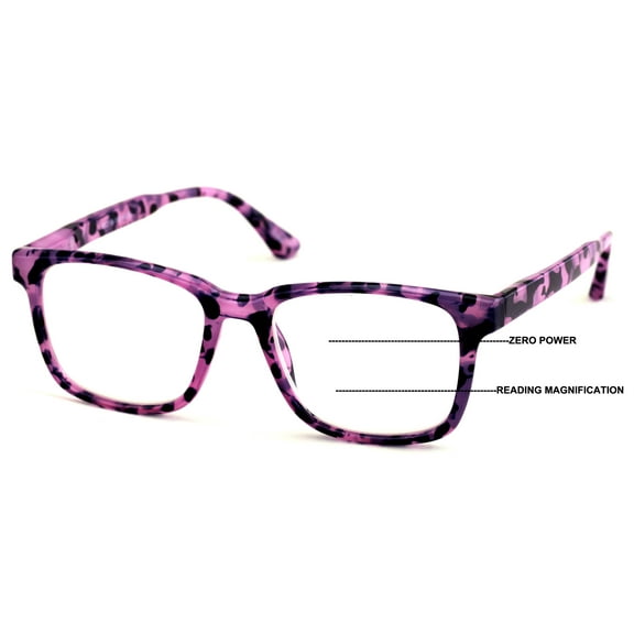 Women Progressive Reading Glasses No Line Clear on Top Bifocals Reader - Marble Print ZT118 +2.00