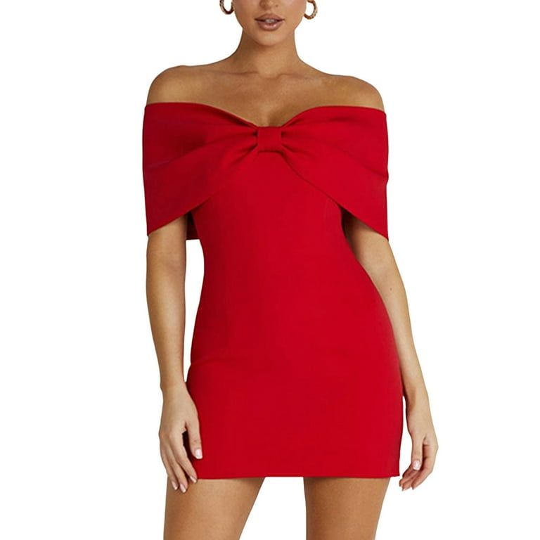 Elegant Simplicity Solid With Bow Off the Shoulder A Line Dresses(4 Colors) Elegant Simplicity Solid With Bow Off the Shoulder A Line Dresses(4 Colors)