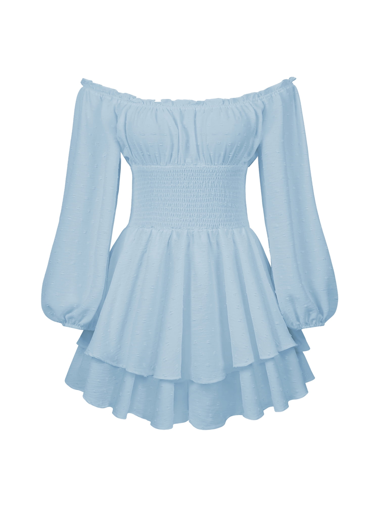 Mini jumpsuit dress with ruffles at the waist