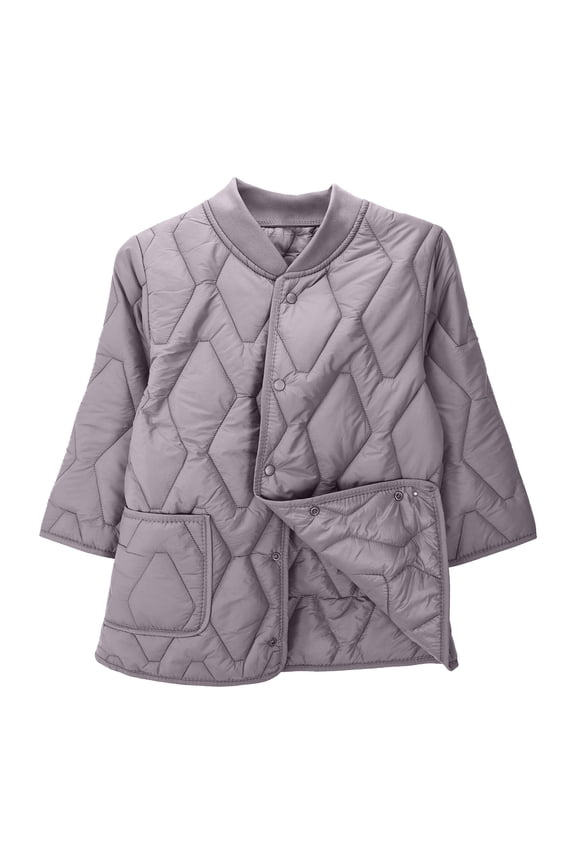 Women Puffer Jacket Casual Crewneck half Sleeve Puffer Coat Snap Button Down Coats with Pockets Lightweight Warm Quilted Jackets 2025 Winter Trendy Clothes