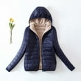 thumbnail image 1 of Women Puffer Jacket Hoodie Long Sleeve Cotton Jacket Lightweight Down Jacket with Hooded Winter Jacket, 1 of 8