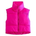 thumbnail image 1 of Women Puffer Jackets Full Zip Up Stand Collar Puffer Vest Sleeveless Winter Warm Outwear Padded Coat Alsol Lamesa, 1 of 3